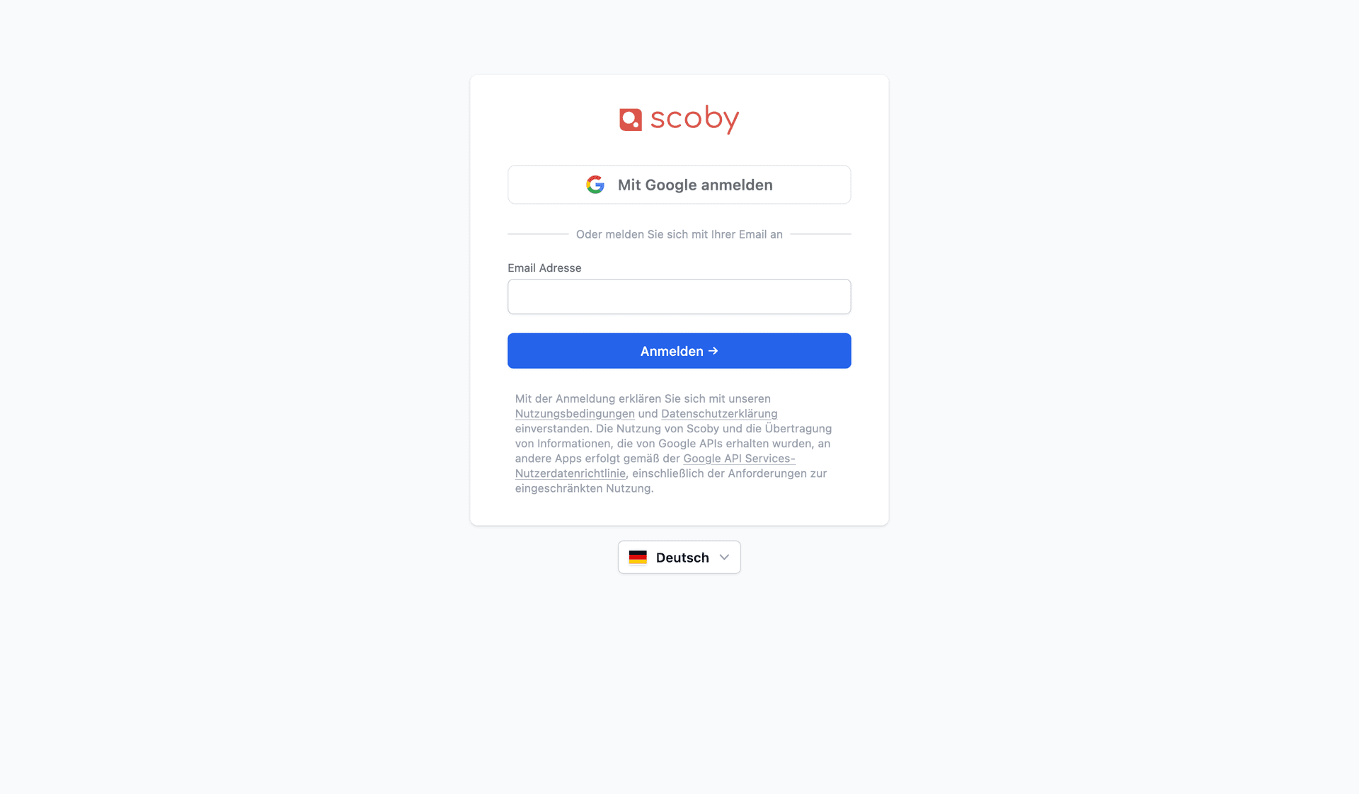 Scoby Analytics Login