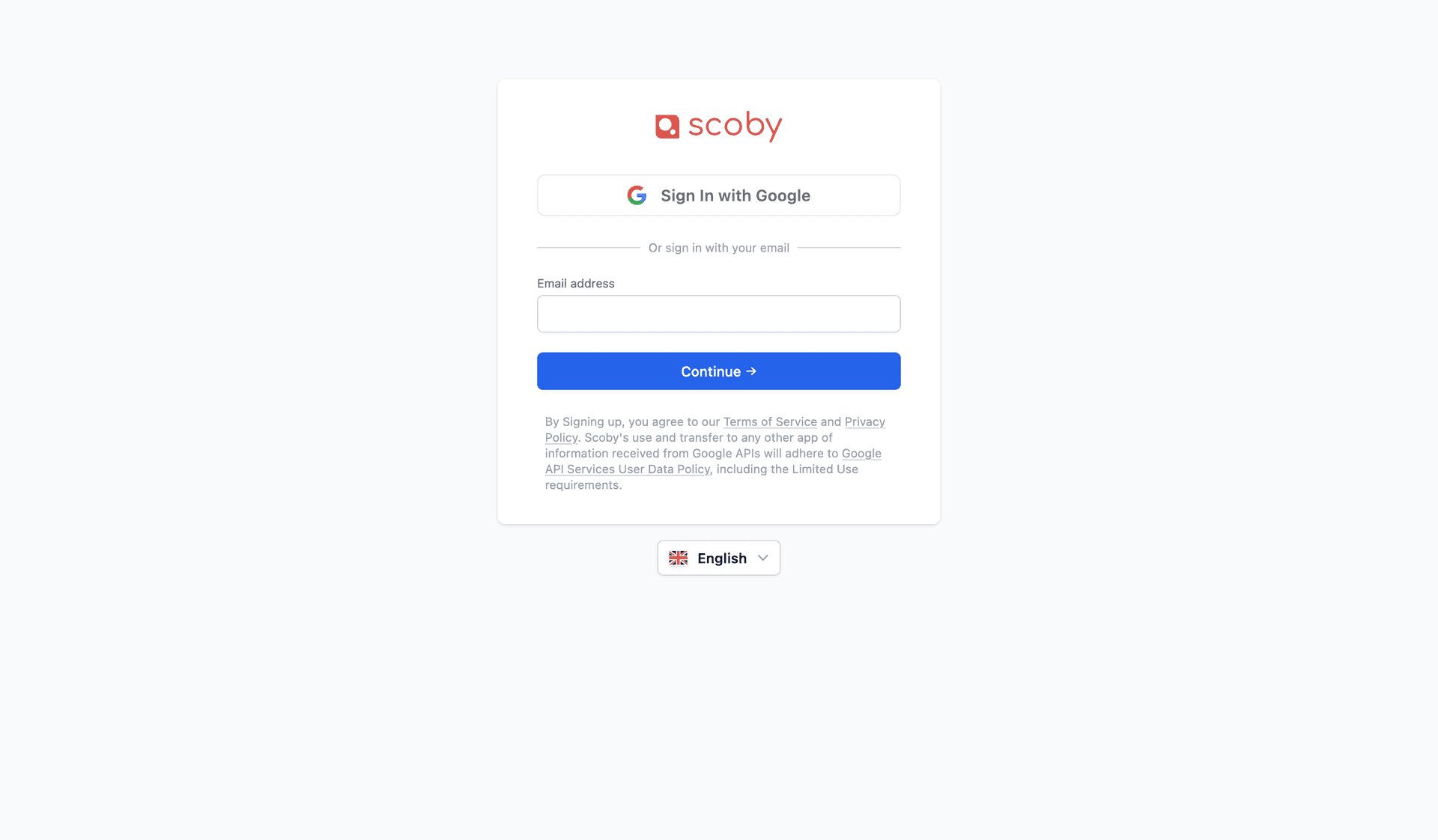 Scoby Analytics Login